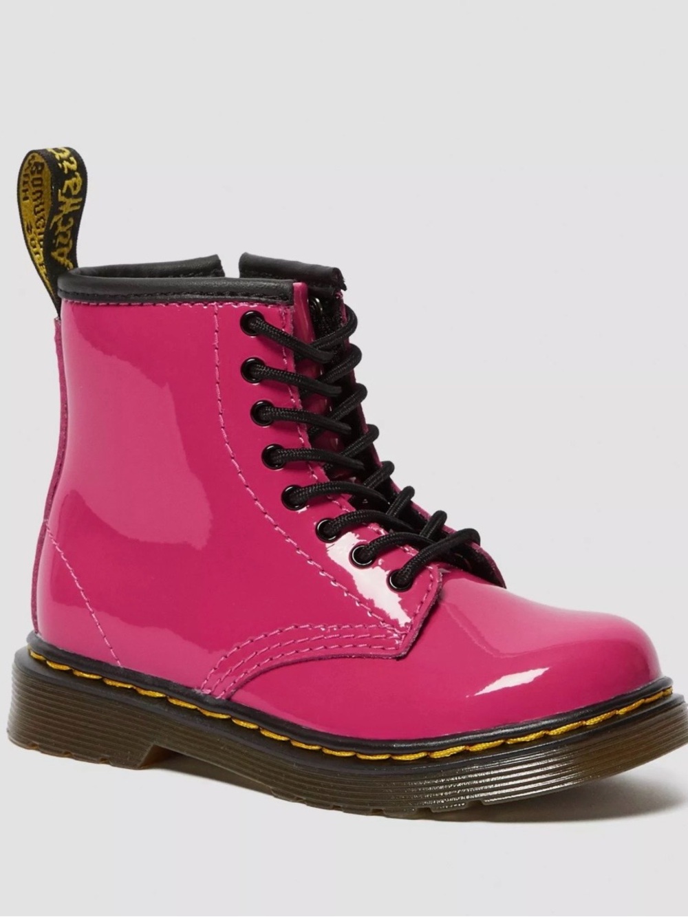 TODDLER 1460 PATENT LEATHER LACE UP BOOTS size 7 hot pink  NEW